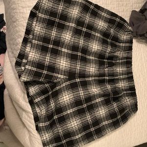 Black plaid shorts